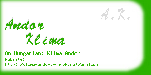 andor klima business card